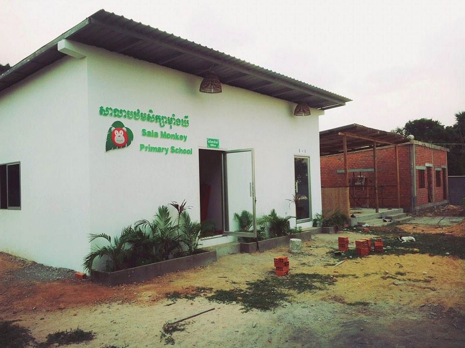 The exterior of the school is nearly finished.  Photo credit: Tracy Settler