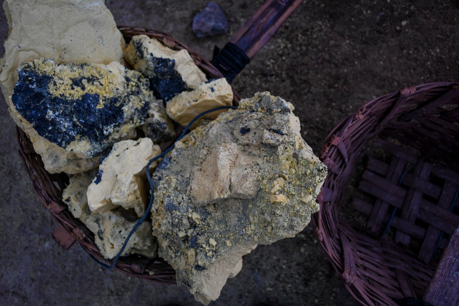 Sulfur Blocks Kawah Ijen Crater Sunrise Hike