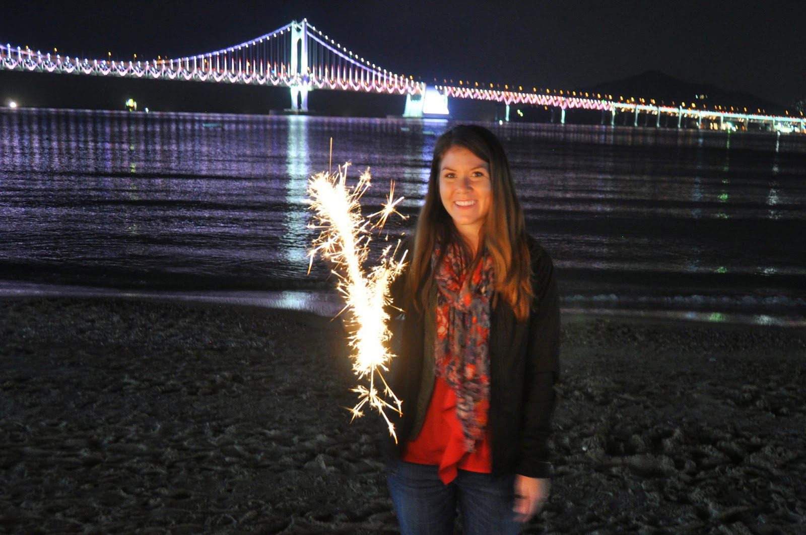 Gwangalli Beach sparklers