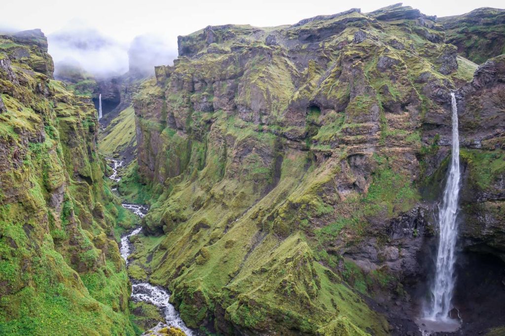 Hangandifoss waterfall Múlagljúfur canyon Iceland
