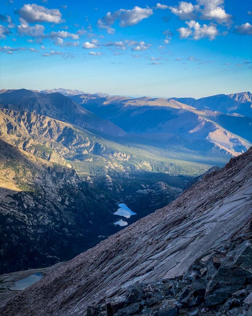 Jewel Lake _ Mills Lake from Ledges on Longs Peak