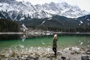 Lake Eibsee in Garmisch, Germany in the winter