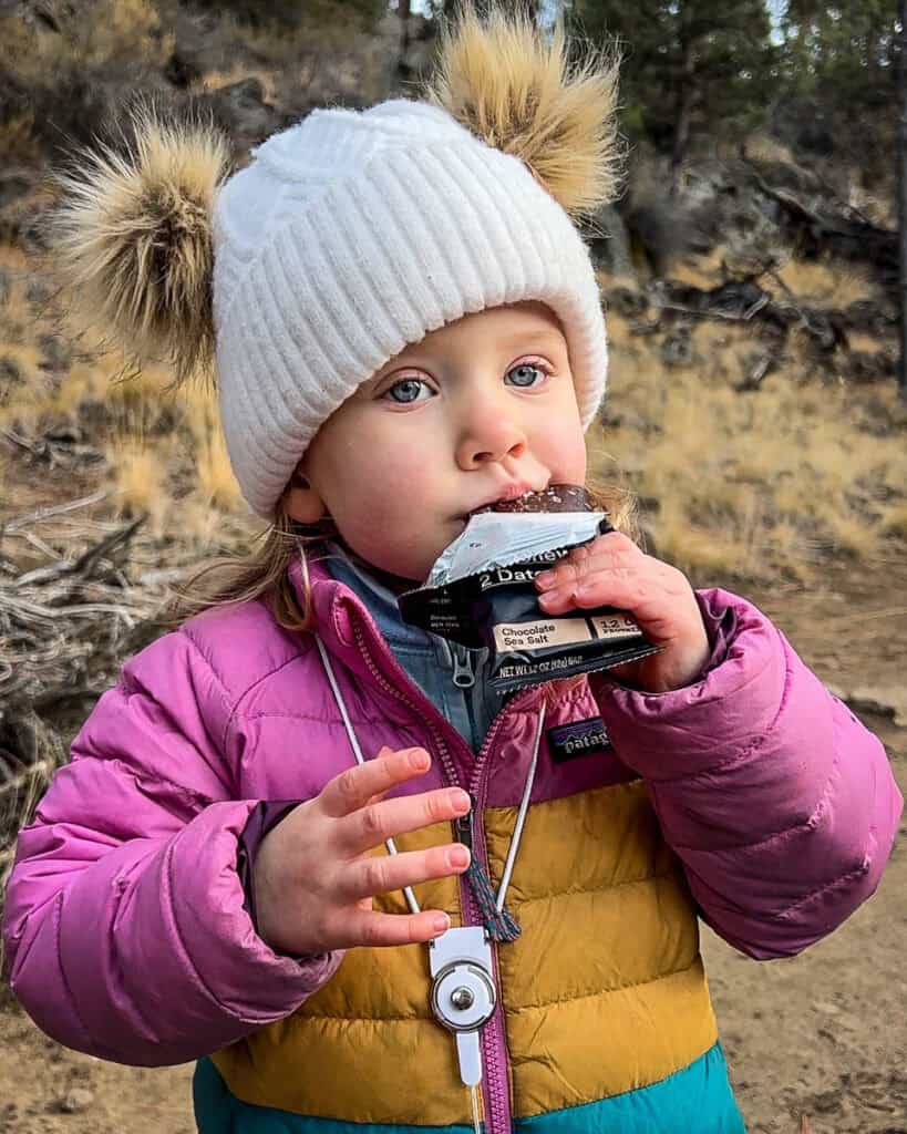 Date bar hiking with a toddler snacks