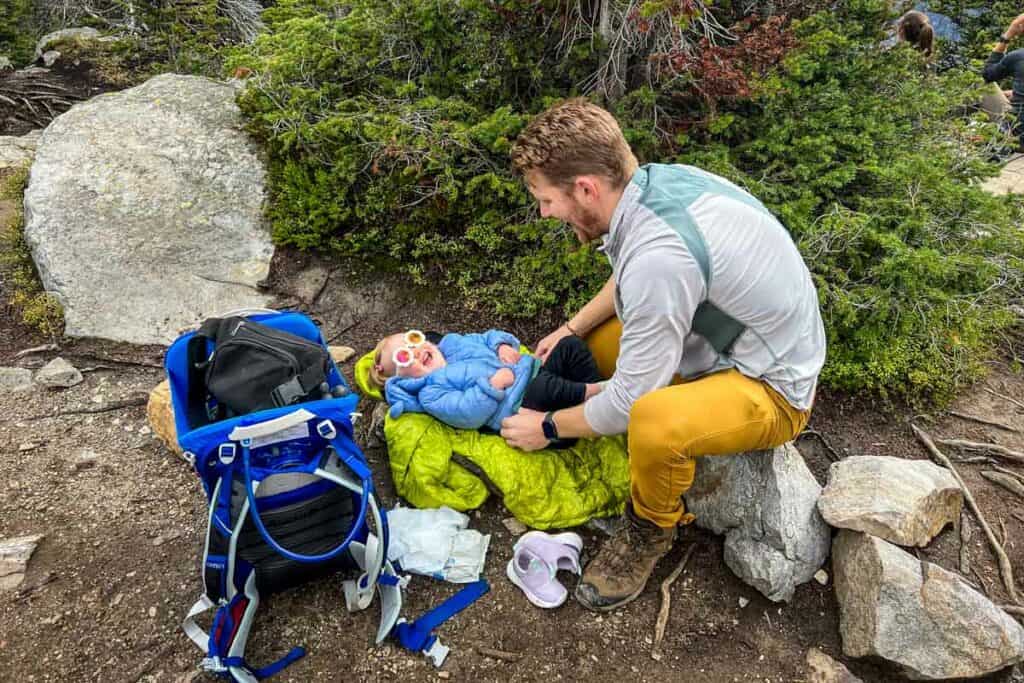 Hiking with a toddler bathroom break