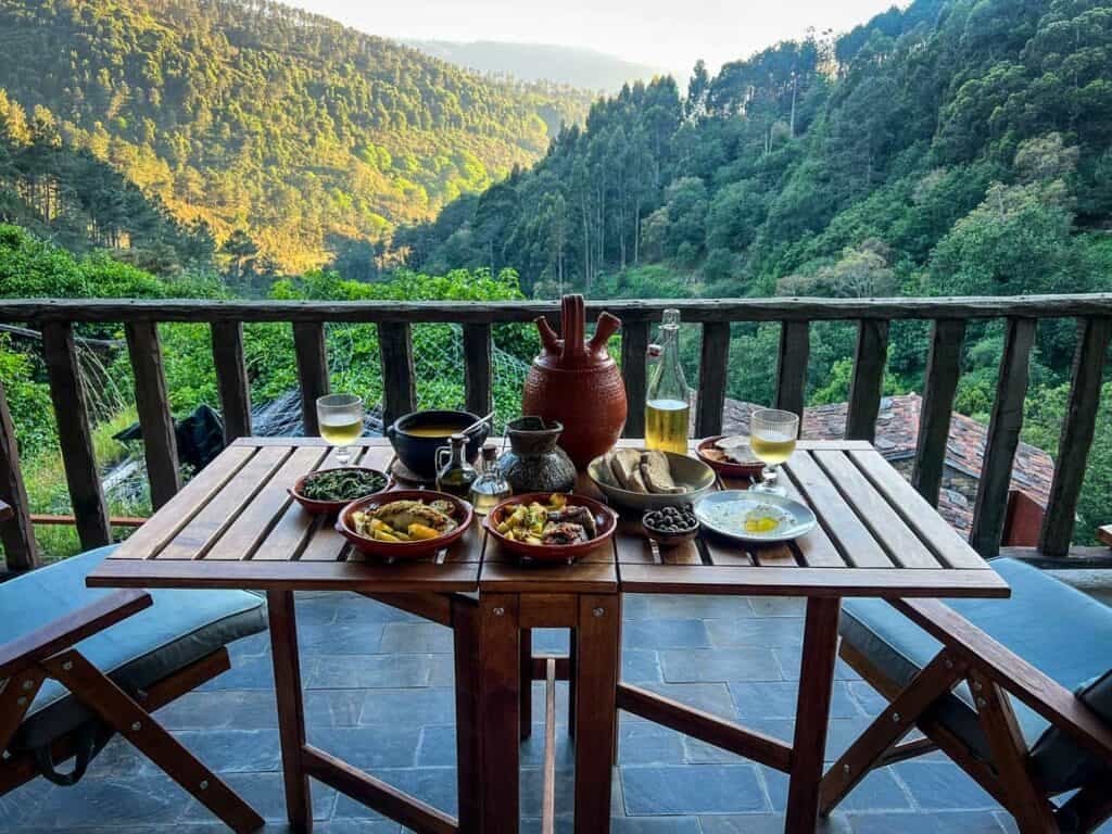 Cerdeira balcony dinner Portugal