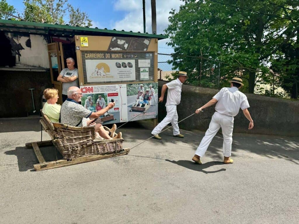 Carreiros do Monte - traditional wicker toboggan ride in Madeira, Portugal