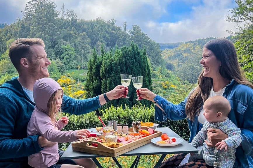 Dinner at our accommodation on our first evening in Madeira, Portugal