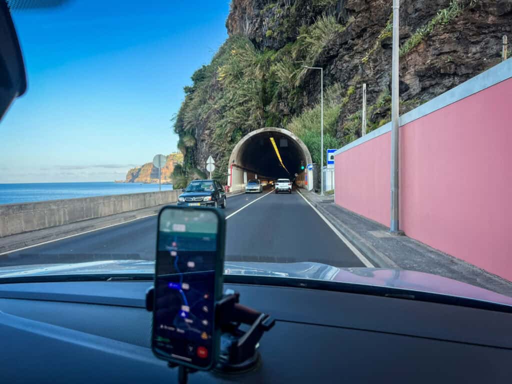 Entering one of Madeira's infamous tunnels