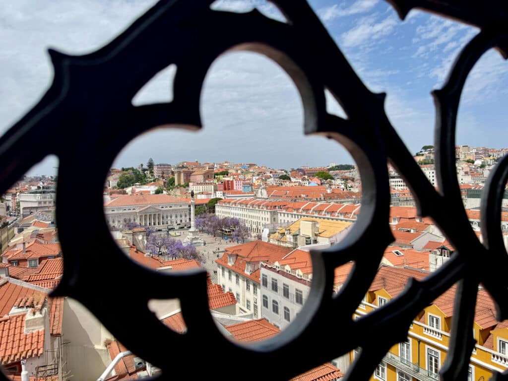 Views from the Santa Justa Lift Observation Deck Lisbon Portugal