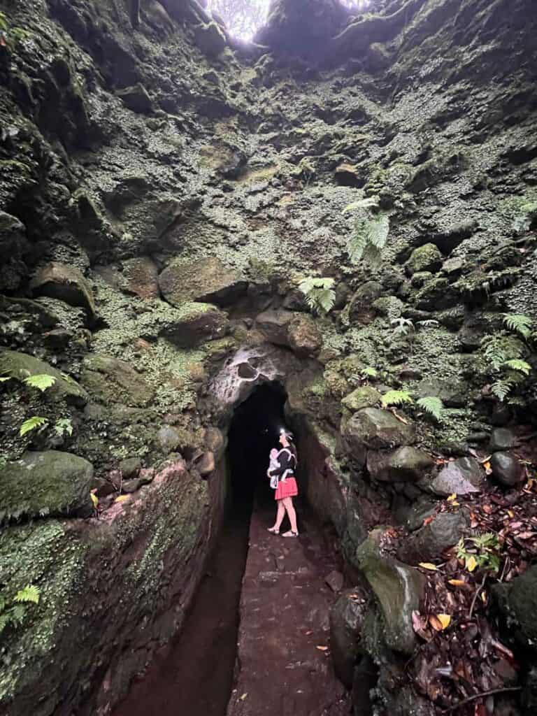 Tunnel on the Levada do Caldeirão Verde hike in Madeira, Portugal