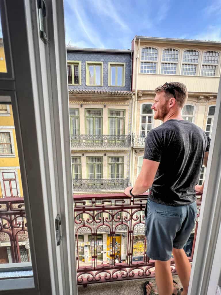 Views from the living room balcony at Myo Design House in Porto, Portugal