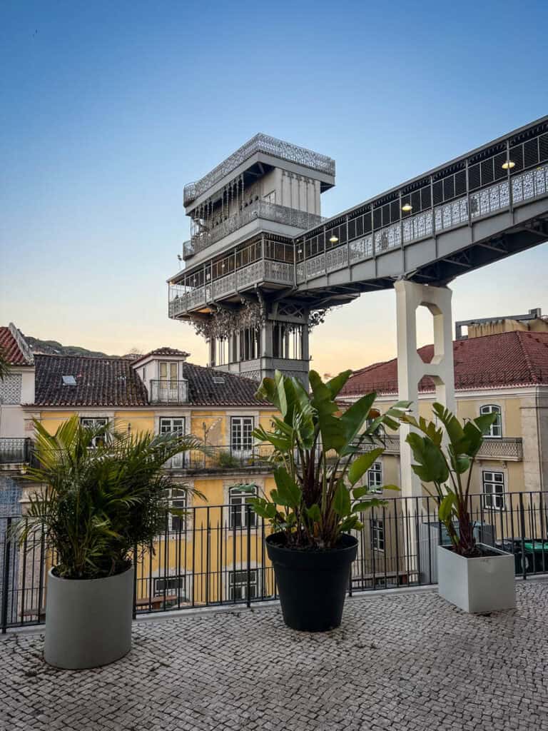 Top of the Santa Justa Lift in Lisbon, Portugal