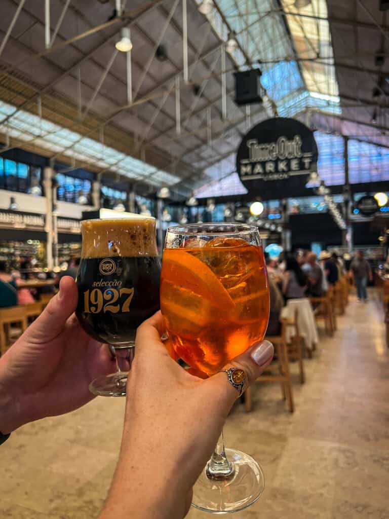 Drinks at TimeOut Market in Lisbon