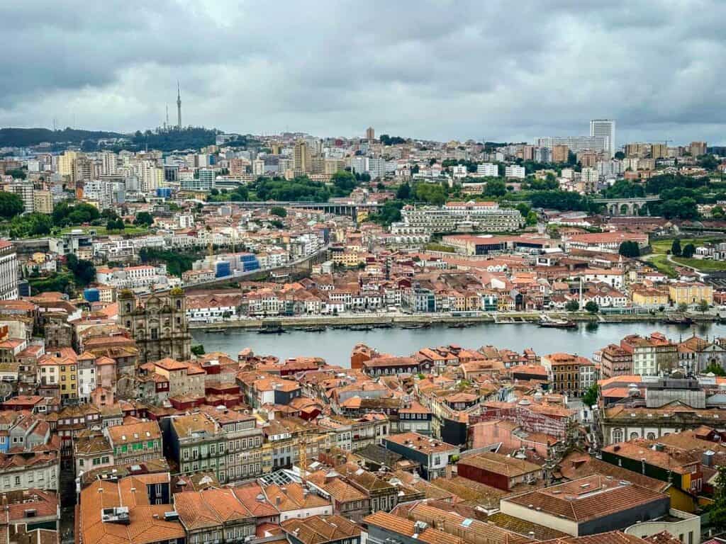 Views from Torre dos Clérigos in Porto, Portugal