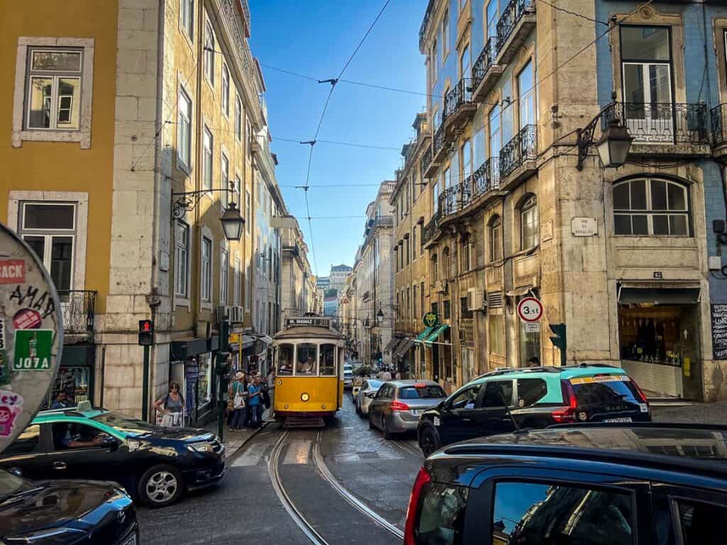 Tram in Lisbon Portugal