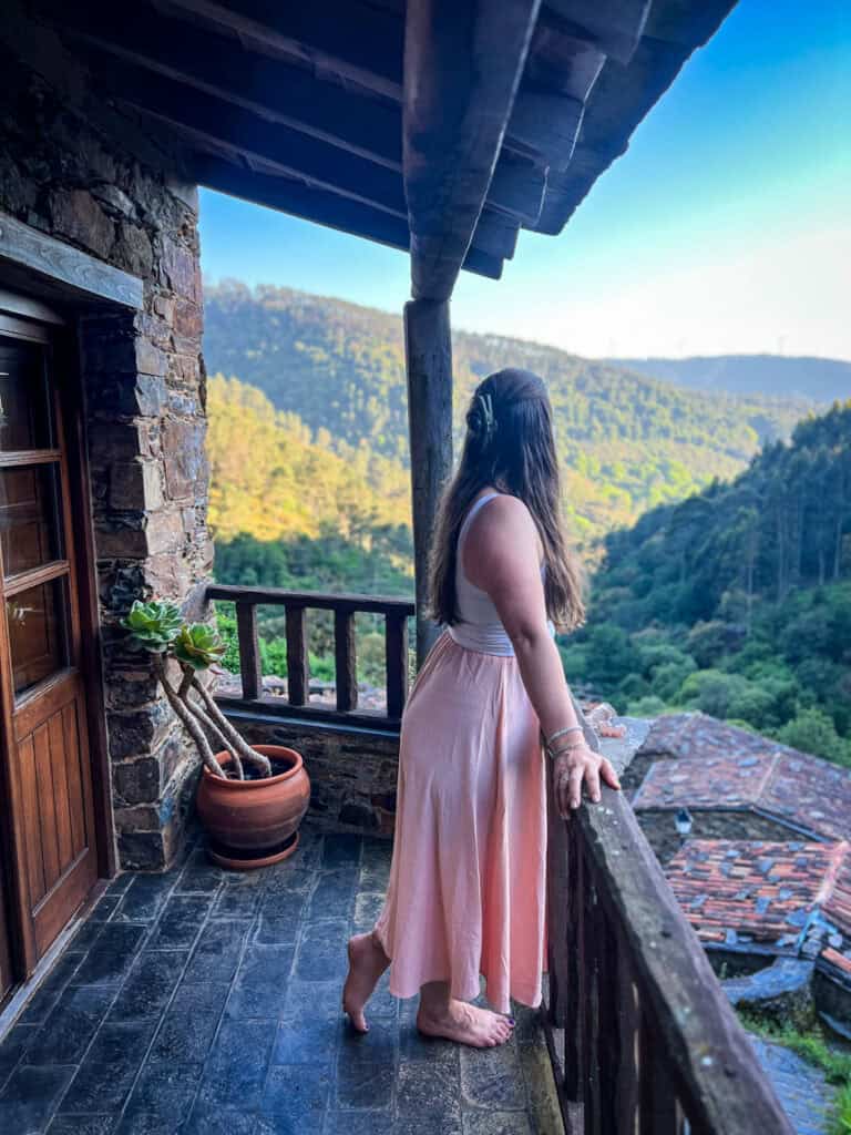 Our private balcony in Cadeira Shale Village, Portugal