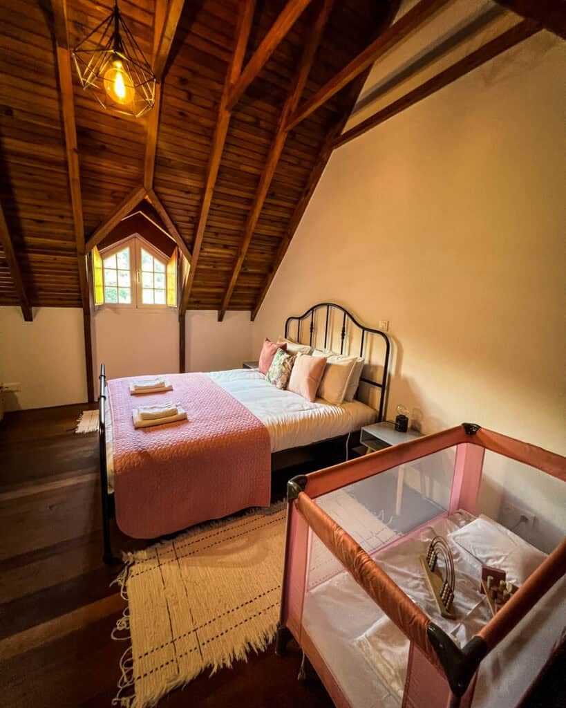 The crib at our Airbnb in Camacha, Madeira