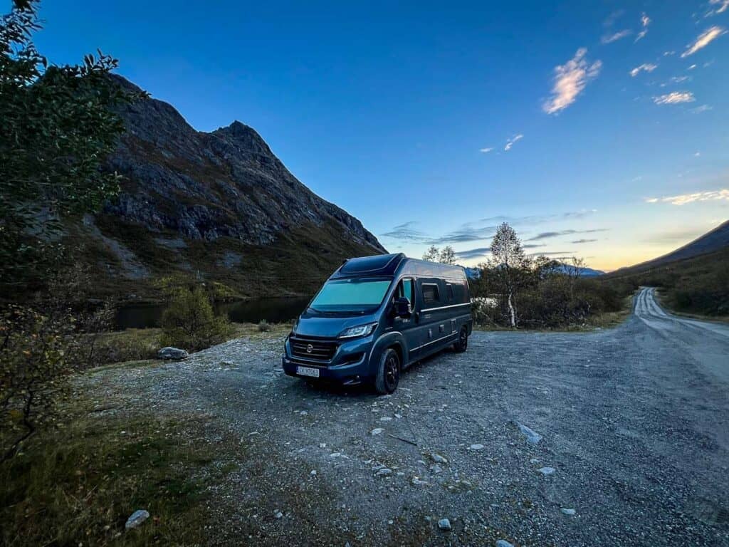 Freedom camping spot near Litlefjellet in Andalnes, Norway