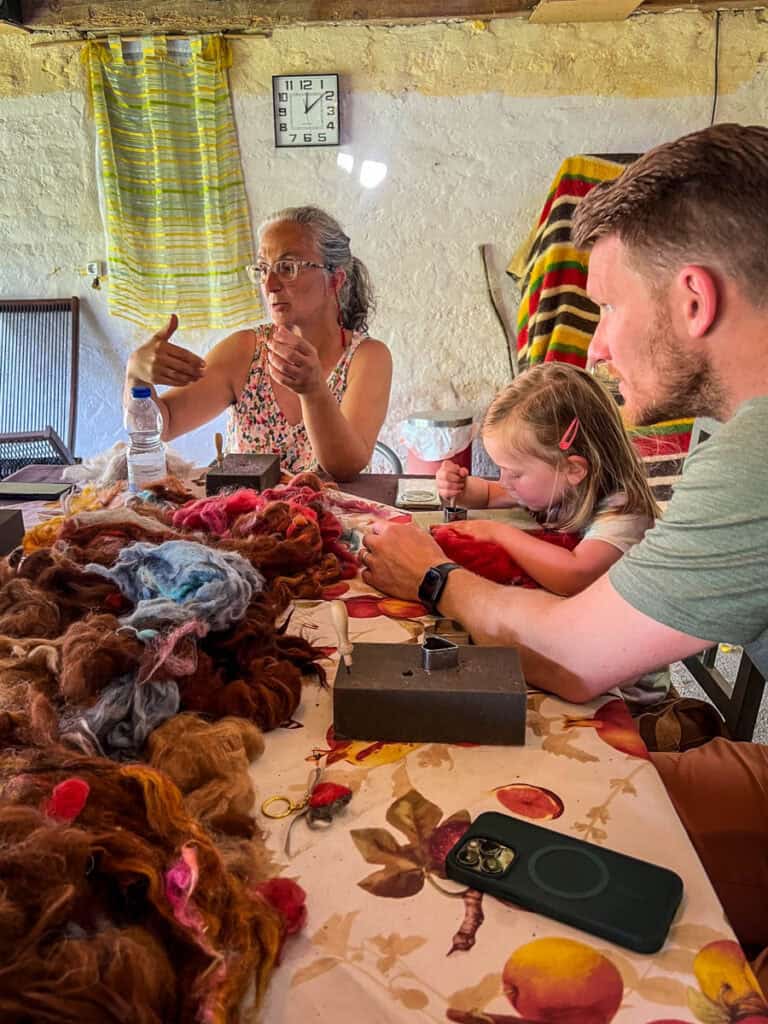 Felting workshop alpaca farm Portugal