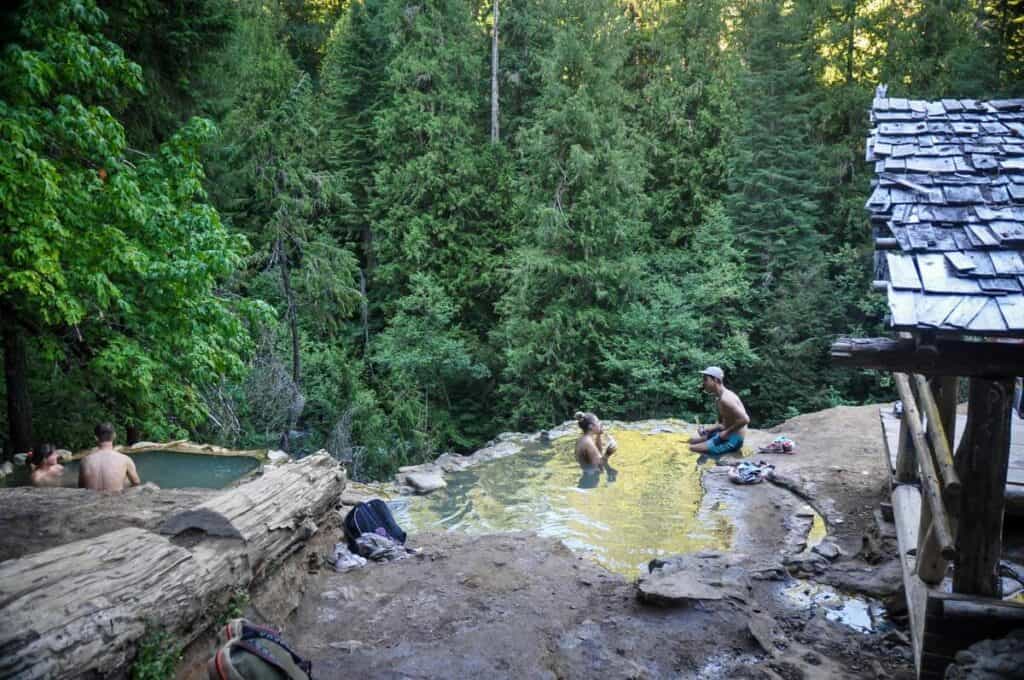 Bathers at Umpqua Hot Springs Oregon