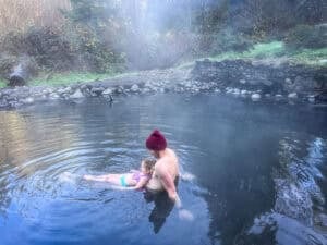 Ben & Juniper at McCredie Hot Springs in Oregon