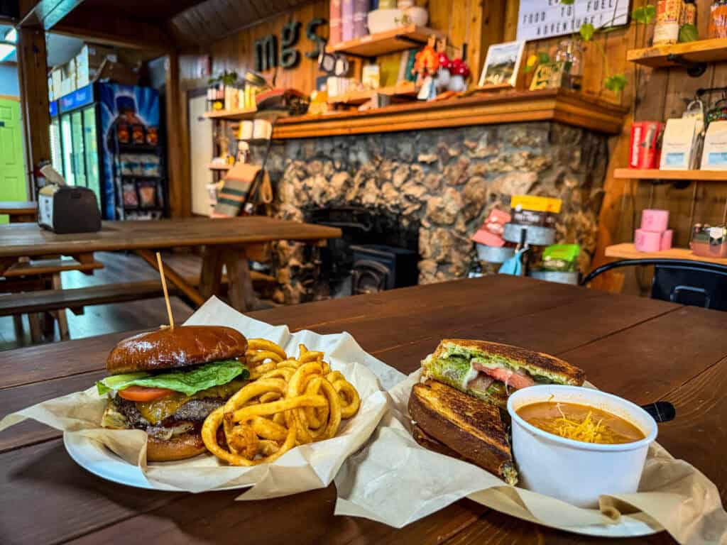 Burgers from McKenzie General Store in Oregon